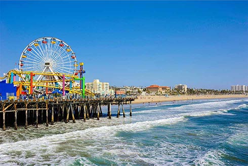 The amusement park on the Santa Monica Pier